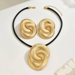 Glamorous Golden Spiral Jewelry Set  - A Statement Of Elegance